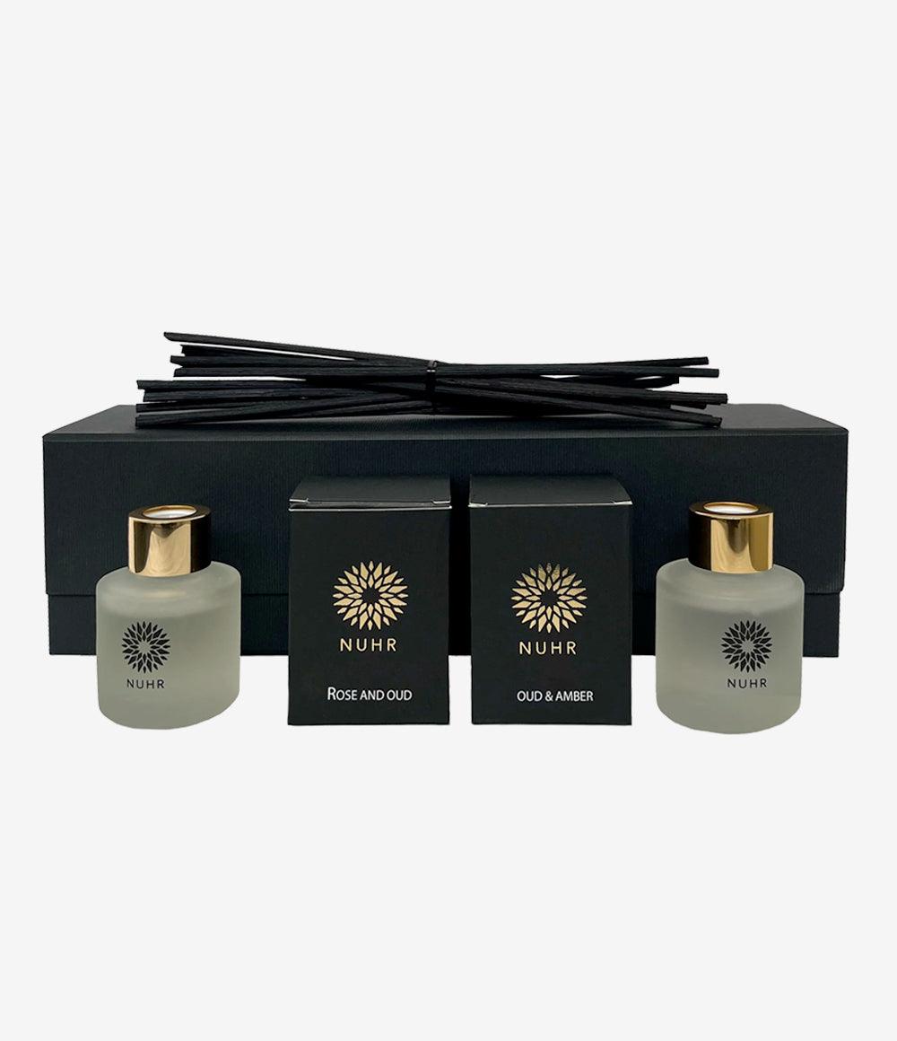 Double Oud Luxury Reed Diffuser Gift Set - Rose and Oud 50ml, Oud and Amber 50ml - Infinitycarts
