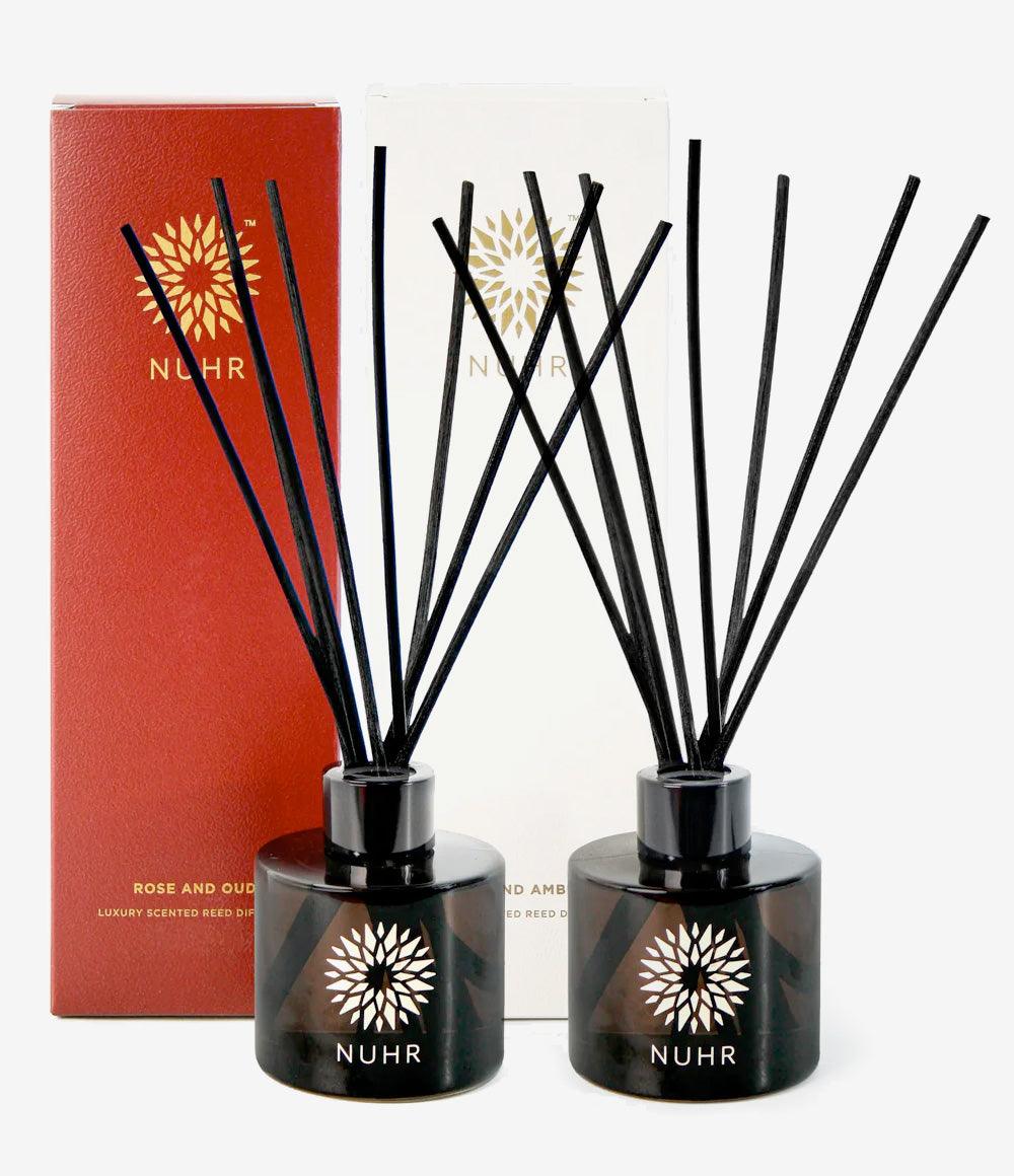 Double Luxury Reed Diffuser Gift Set - Rose & Oud and Oud & Amber - Infinitycarts