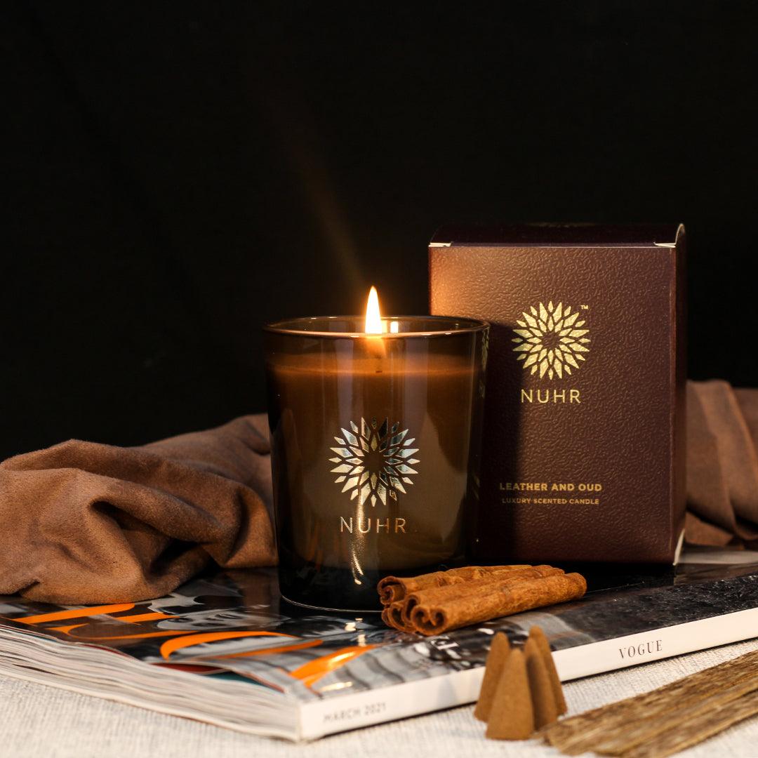 Leather & Oud Luxury Scented Candle - Infinitycarts